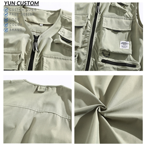 Multi bolsillos Cargoes pescador chaleco sin mangas función táctica moda tendencia Cargo abrigo personalizado serigrafía chaleco abrigo - Product Image 4