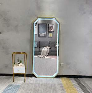 Estación de espejo de suelo completo para salón de belleza, Diamante brillante, led - Product Image 3
