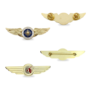 Distintivi a forma di ala personalizzabili con il tuo logo, spille smaltate vuote per piloti di compagnie aeree, spille in metallo a forma di ala per uniformi di equipaggio e articoli da collezione - Product Image 2