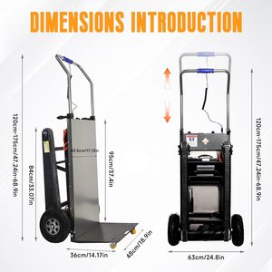 Truk tangan Dolly memanjat tangga elektrik dengan rel karet kereta bergerak tugas berat - Product Image 5
