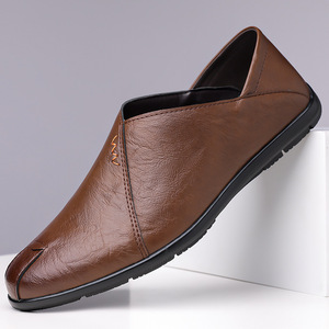 รองเท้าโลฟเฟอร์ลำลองหนังแท้บุรุษ พื้นนุ่ม สวมใส่ง่าย ส้นแบน พื้นยาง สำหรับใส่พักผ่อน ผลิตที่เวินโจว - Product Image 1