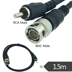 5m 3m 1M 1.5M/5ft BNC laki-laki ke RCA Male Jack kabel koaksial adaptor Video konektor untuk CCTV kamera sistem aksesoris kamera