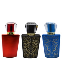 Flacon de parfum vide en verre opaque blanc rouge de luxe de haute qualité 50 ml