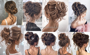 Extensions de <span class=keywords><strong>cheveux</strong></span> synthétiques de qualité supérieure, ondulées naturelles, teintes, pour <span class=keywords><strong>chignon</strong></span>, <span class=keywords><strong>chignon</strong></span> pour femmes - Product Image 6
