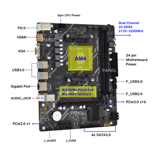 PANDL Nuovo Set Combo Scheda Madre B450 MATX con <span class=keywords><strong>AM4</strong></span> AMD Ryzen 5 5500 per PC Gaming Supporta RAM DDR4 - Product Image 5