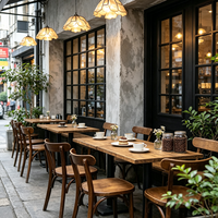 Comptoir de bar / vitrine de vente au détail / design d'intérieur de café en bois massif personnalisé d'usine