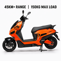 Moto électrique haute vitesse F1 2000W, 65 km/h, 60V/72V, frein à disque, antivol, scooter électrique pour adultes pour les trajets domicile-travail
