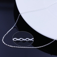 Chaîne en argent sterling avec câble à maillons plats en argent sterling 925 16 "18"