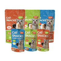 Produits naturels, nourriture humide pour chat 100% naturelle, saveur saumon et poulet, sachets de friandises pour chat, mousse 90g, friandises pour animaux de compagnie