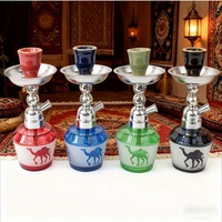 Ensemble de mini chicha à motifs créatifs - Verre acrylique compact avec bol en céramique pour la maison et les fêtes