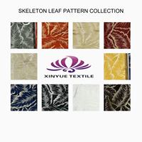 Tissu de rideau occultant en polyester à motif jacquard feuilles, feuilles de palmier, grandes feuilles en relief, moderne, toutes saisons, pour la maison et l'hôtel