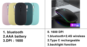 Xách tay mini không dây BT chuột với USB 2.0 <span class=keywords><strong>Receiver</strong></span> ổn định cho kết nối 10 mét phạm vi cho máy tính sử dụng - Product Image 5