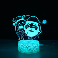Lampe de bureau LED 3D personnalisée en acrylique à effet d'illusion pour chambre d'enfant, style moderne, recharge USB, veilleuse de Noël pour base de table