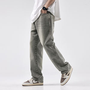 <span class=keywords><strong>กางเกง</strong></span>ยีนส์สีเทายืดได้สำหรับผู้ชาย<span class=keywords><strong>กางเกง</strong></span>ยีนส์ทรงหลวมสำหรับผู้ชายดีไซน์เรียบง่าย - Product Image 3