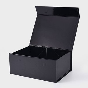 Cardboard Wholesale Black Gift Foldable Cardboard Luxury Custom Paper Box For Shoe Packaging