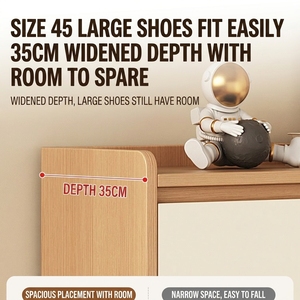 Meuble à chaussures pliable moderne et professionnel, finition mélamine bois durable, poignées dissimulées, design modulaire pour hall d'hôtel et usage domestique - Product Image 5