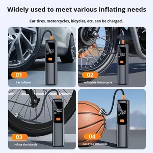 RONGBEI 휴대용 무선 전기 ABS 자동차 공기 펌프 스몰 사이즈 디지털 타이어 압력 측정 펌프 자동차 및 자전거 - Product Image 5