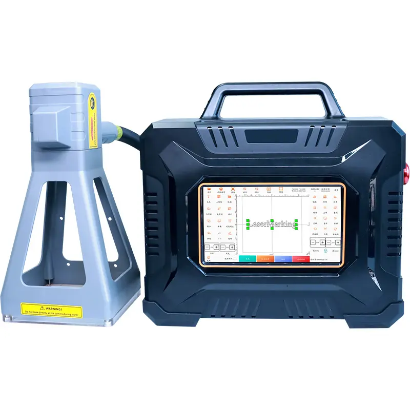 Máquina de marcação a laser de fibra de metal de alumínio, portátil, de alta qualidade, 20W, com código de barras HS QR, número Vin, metal, portátil, de alta qualidade