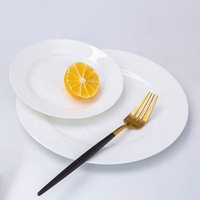 Assiette à dîner en porcelaine fine écologique, assiettes blanches en céramique personnalisées pour restaurant