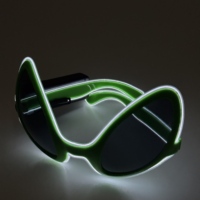 Lunettes de soleil en plastique lumineuses EL avec verres ovales noirs pour Halloween et événements festifs