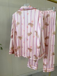<span class=keywords><strong>Rose</strong></span> petit ours pyjama <span class=keywords><strong>ensemble</strong></span> glace soie soie visage femmes été brodé haut pantalon maison vêtements - Product Image 5