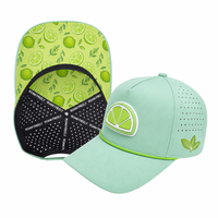 Casquettes de baseball personnalisées pour hommes à visière plate avec logo en PVC découpé au laser, perforées, pour le golf, imperméables et résistantes à l'eau