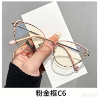 Monture de lunettes œil-de-chat tendance en alliage anti-lumière bleue pour femmes et hommes, lunettes optiques décoratives