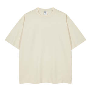 T-shirt en gros, poids lourd, uni, blanc, homme, luxe, personnalisé, lourd, 100% coton, surdimensionné - Product Image 3