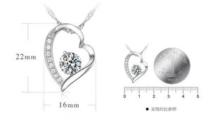 Oem <b>M</b> 0546 Platinum Plated CZ Heart Pendant <b>Necklace</b> Charm Formal Elegant Gift for Girlfriend Four Seasons - Product Image 5