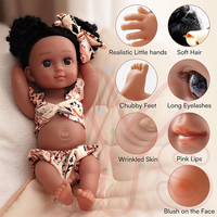 Muñeca realista de 38CM, niñas negras, 15 pulgadas, niña afroamericana, muñeca Reborn, muñecas de Vinilo Suave realistas de fábrica