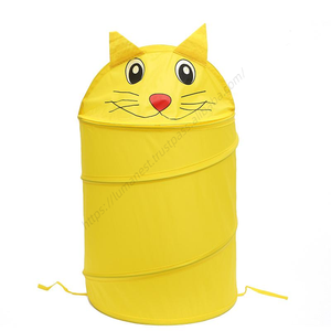 Sac à linge imperméable en polyester E136 motif animaux de dessin animé, panier de rangement pliable pour vêtements, seau pliable pour enfants, vente en gros - Product Image 1
