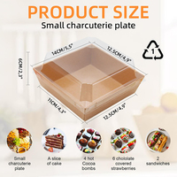 Boîte d'emballage alimentaire recyclable avec logo personnalisé pour pain cookie pique-nique sandwich à emporter boîte de papier kraft pour desserts boulangerie avec couvercle transparent