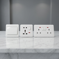 Interrupteur mural BENDI C6 1-gang 1-vie monopolaire en PC durable 10A 220V compatible application IP20 style rétro traditionnel