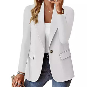 ホットアイテム秋長袖ソリッドカラーシングルブレストボタン女性用ブレザー - Product Image 1