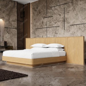 Natural Wood Modern Minimalist Bedroom Set with Storage Tufted & Customized Design for Apartment/Hotel Use - Product Image 4