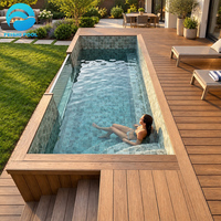 Piscine hors sol compacte en fibre de verre, type conteneur, avec jacuzzi et spa, idéale pour les retraites bien-être populaires et la relaxation individuelle, modèle Mosaic 20ft 40ft