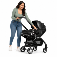 Poussette pliable 3 en 1 Kidilo en alliage d'aluminium avec siège auto pour bébé, capacité de charge de 15 kg, pour les voyages, la maison et l'extérieur