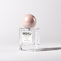 Bouteille de parfum en verre transparent rectangulaire 15ml avec bouchon à bille rose Simplicity en stock