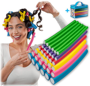 Wholesale LIS RFBR-0007 Beauty Salon Cold Heatless Flexible <strong>Hair</strong> Rollers <strong>Curlers</strong> Soft <strong>Foam</strong> Flexi Twist Curling Rods <strong>Hair</strong> - Product Image 1