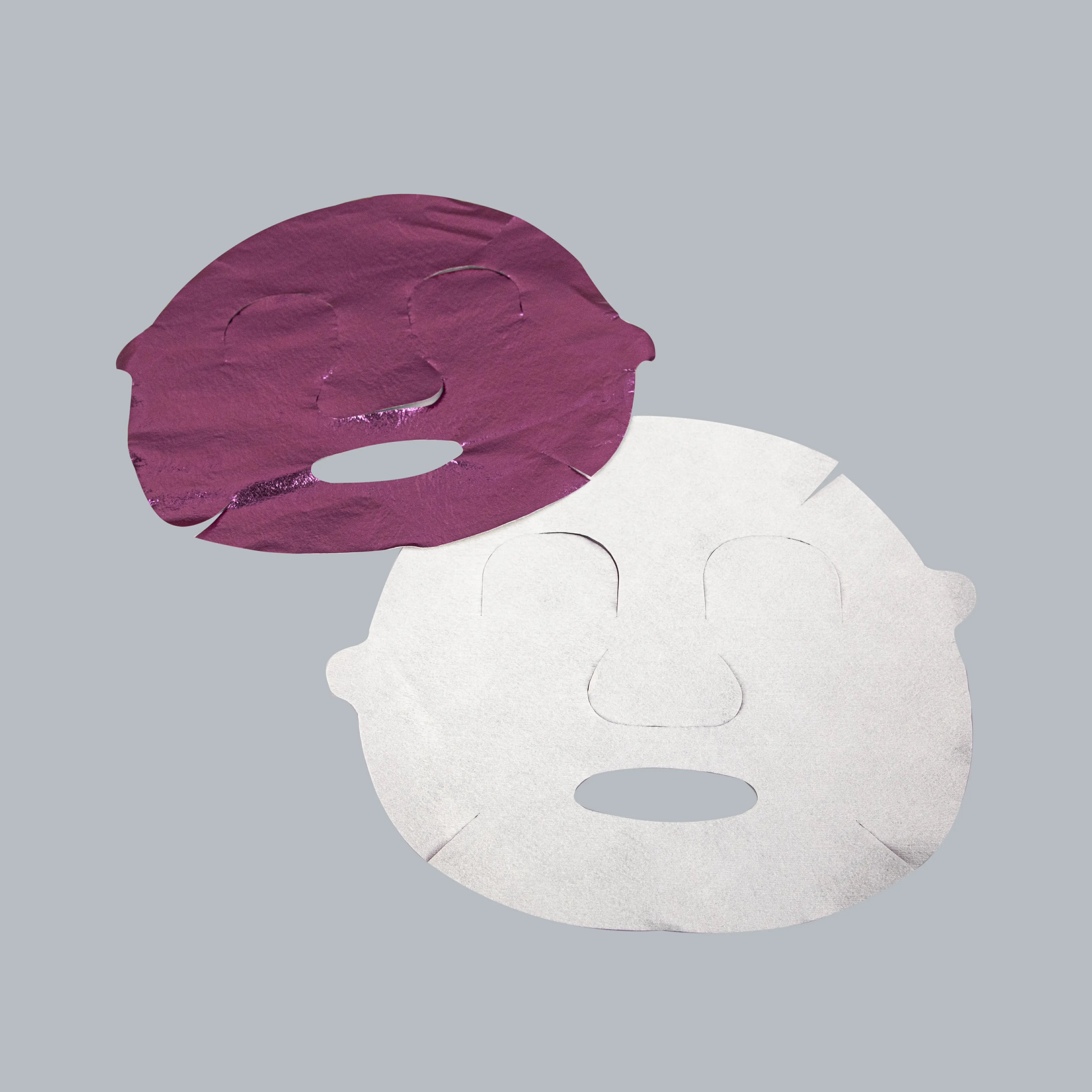 Máscara facial de fibra de celulose folha rosa multicamadas de tecido não tecido de base natural para cosméticos de cuidados com a pele