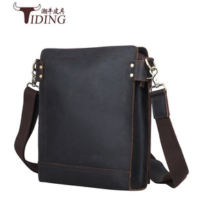 Sac bandoulière pour homme Tiding, sac messager en cuir véritable, couleur unie, durable, usage quotidien - Product Image 2