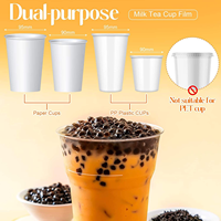 Film de scellage transparent pour gobelets de bubble tea, impression personnalisée, 90 mm, 95 mm, 98 mm, 110 mm, film plastique PP laminé facile à décoller, rouleau de film de scellage
