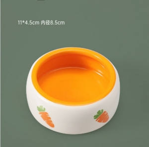 Mangkuk kelinci keramik ramah lingkungan, mangkuk hewan peliharaan pribadi, mangkuk air & makanan kucing dan anjing berbentuk wortel lucu - Product Image 5