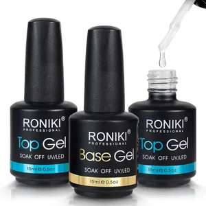 RONIKI Nail Supply Manufacture Top Coat And Base Coat Nail Art Painting Gel Polish Uv Gel Uv Coat Set