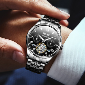 1Customized Luxury Stainless Steel Miyota <b>Automatic</b> Mechanical Water Resistant Chronograph Men's <b>Watch</b> Pointer Dial 20mm Band - Product Image 5