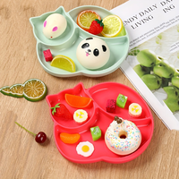 Assiette à ventouse en silicone de qualité alimentaire pour chat, antidérapante, pour bébé et tout-petit, plateau repas divisé pour nourrissons et enfants, vaisselle