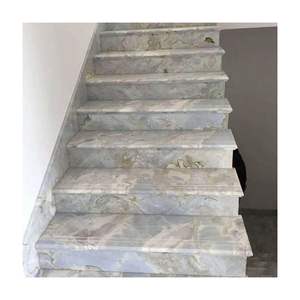 حجر العقيق الفاخر باللون الأزرق الطبيعي والسماء البيضاء مع ألواح عروق خضراء - Product Image 6