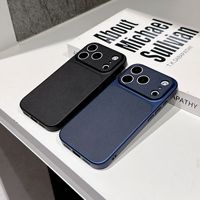 Étui de protection antichoc en cuir de luxe avec grande fenêtre pour iPhone 17 Air 16 17 Pro Max, coque souple tout compris
