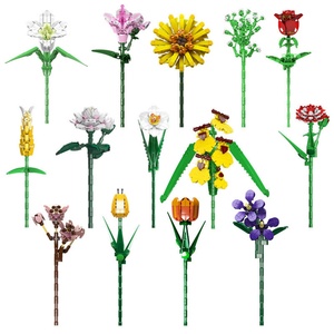 Bouquet de fleurs immortelles 24001-14, jouet de construction en plastique créatif et varié, modèle de décoration de la maison - Product Image 5