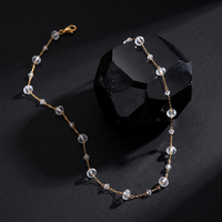 Collier chaîne multicolore à perles carrées pour femme, en acier inoxydable plaqué or, réglable, fait main, bijou de mode pour le cou